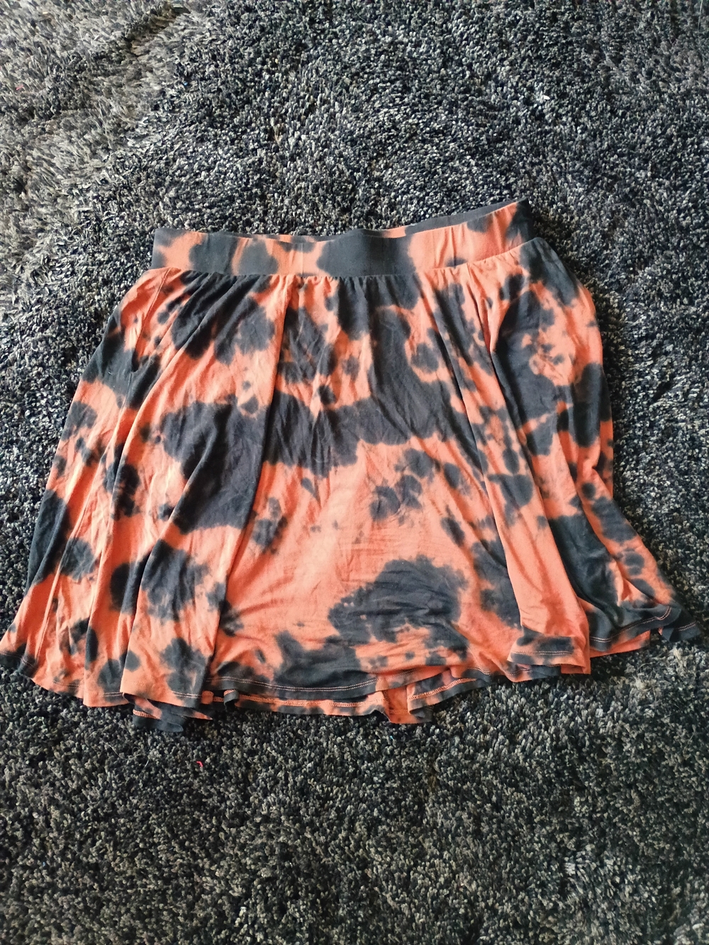 torrid Orange and Black Tie-Dye Skater Skirt